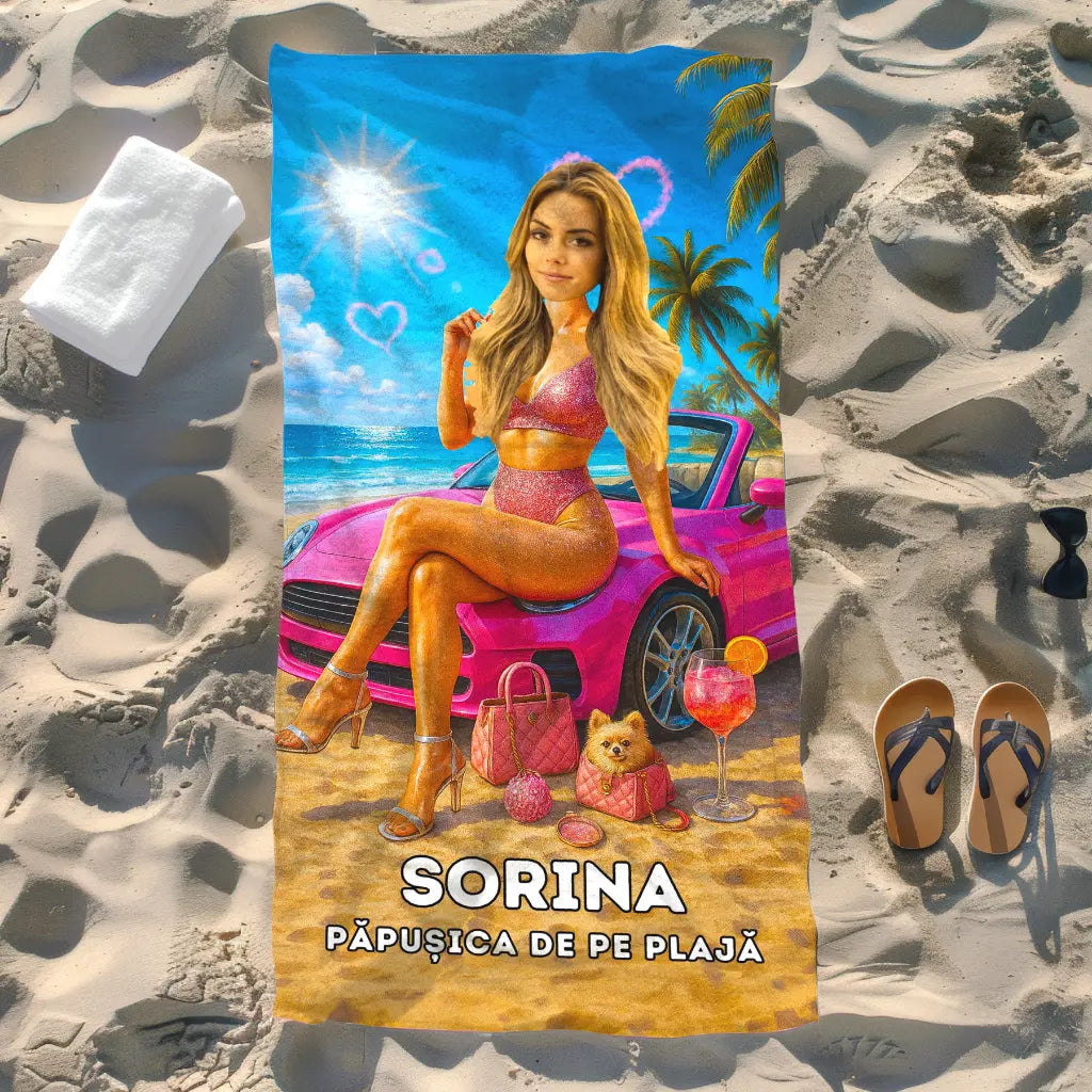 Barbie - Prosop de Plajă cu Fața Ta