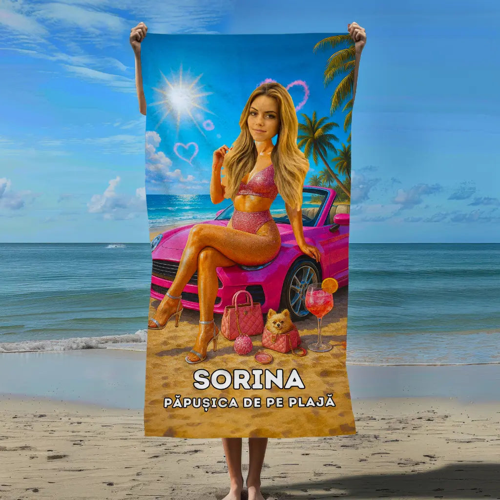 Barbie - Prosop de Plajă cu Fața Ta