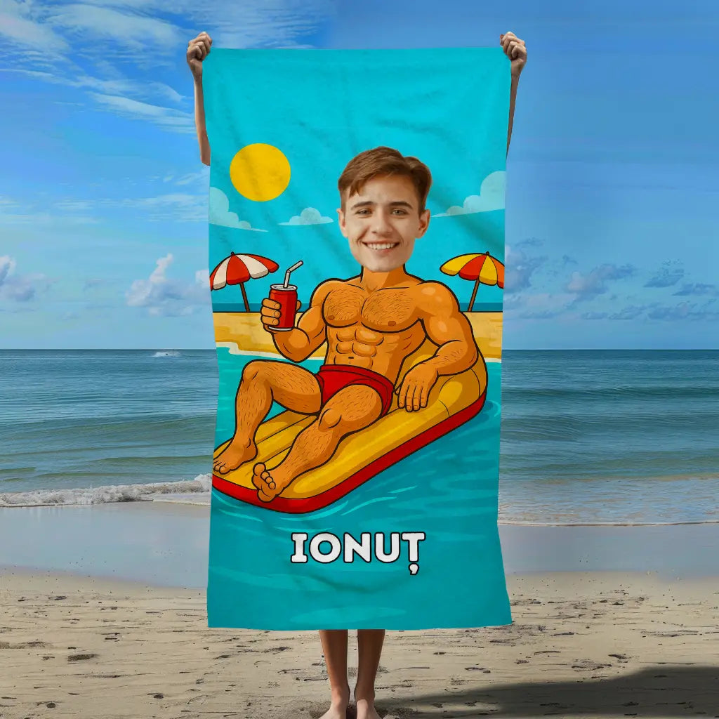 Spa Influencerița - Prosop de Plajă cu Fața Ta