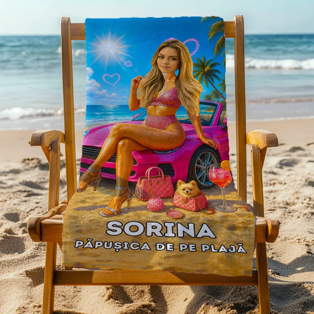 Barbie - Prosop de Plajă cu Fața Ta