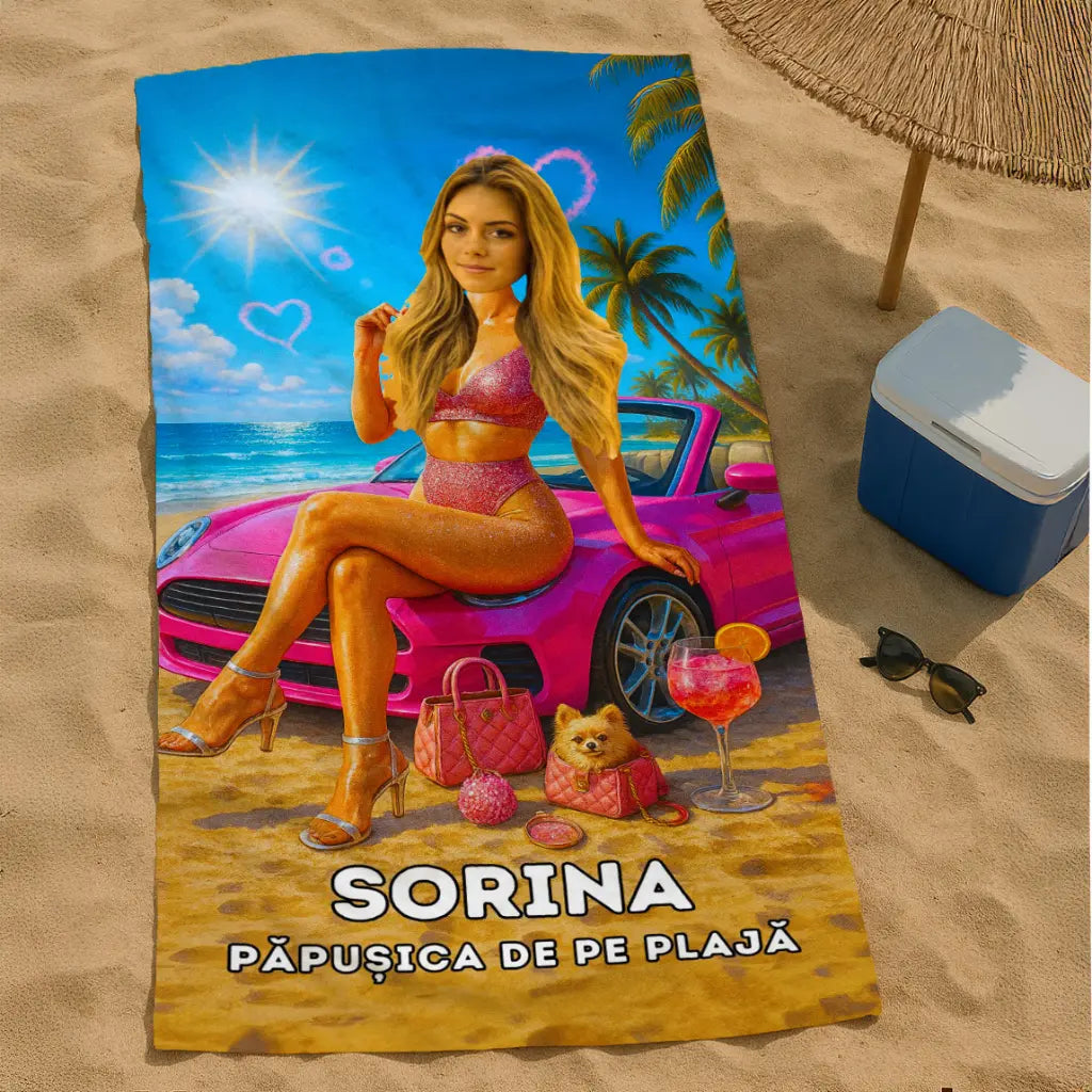 Barbie - Prosop de Plajă cu Fața Ta