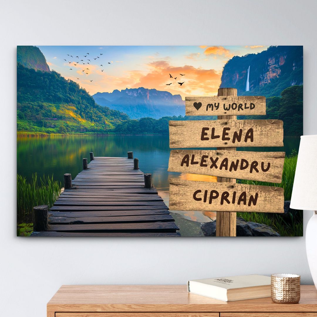 Plaja 2 - Imagine Personalizată "Dragoste" | Pentru 2-5 nume