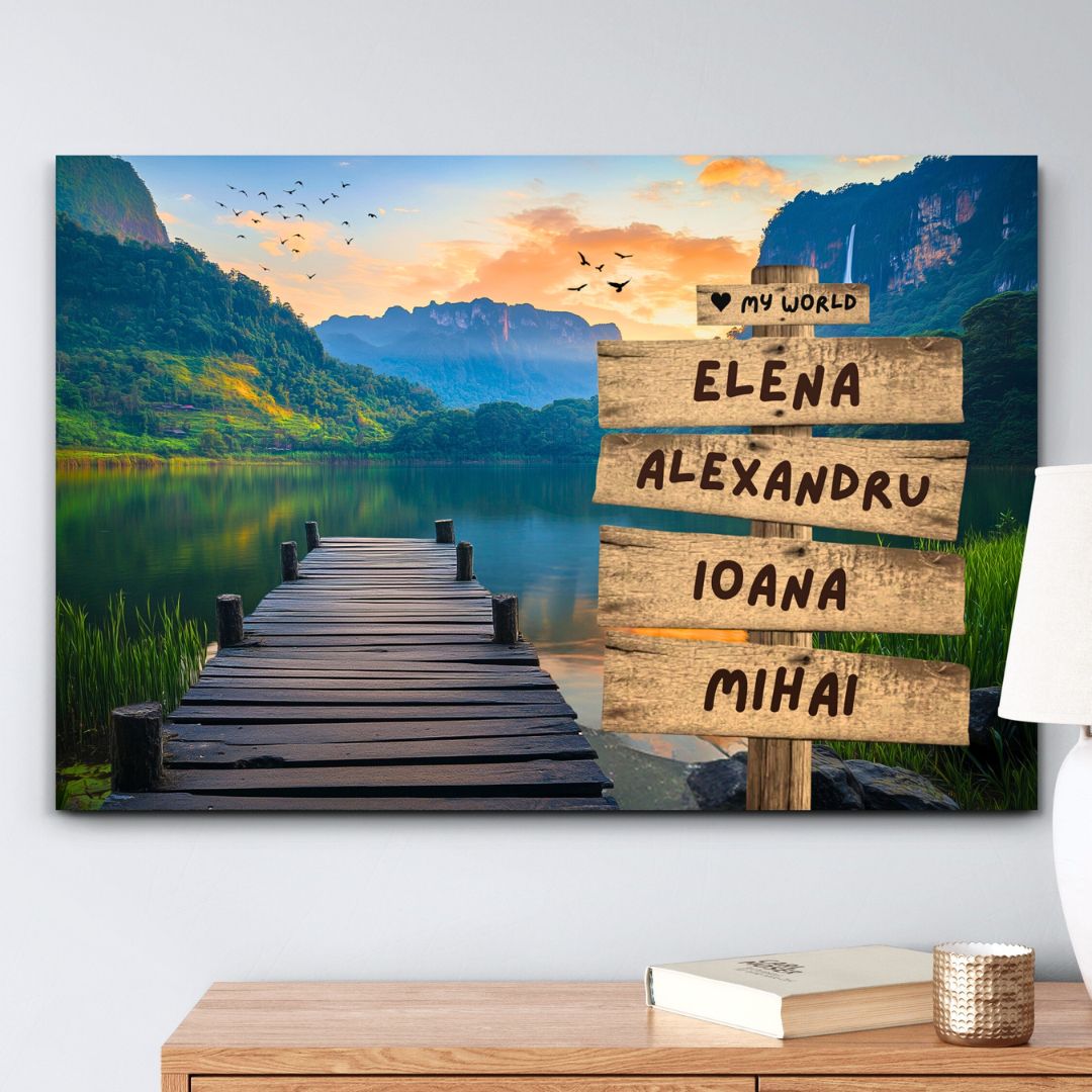 Plaja 2 - Imagine Personalizată "Dragoste" | Pentru 2-5 nume