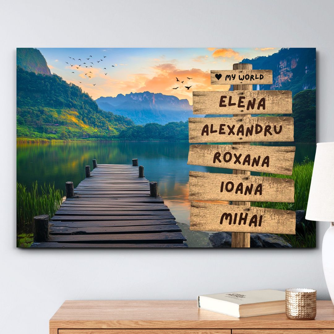 Plaja 2 - Imagine Personalizată "Dragoste" | Pentru 2-5 nume