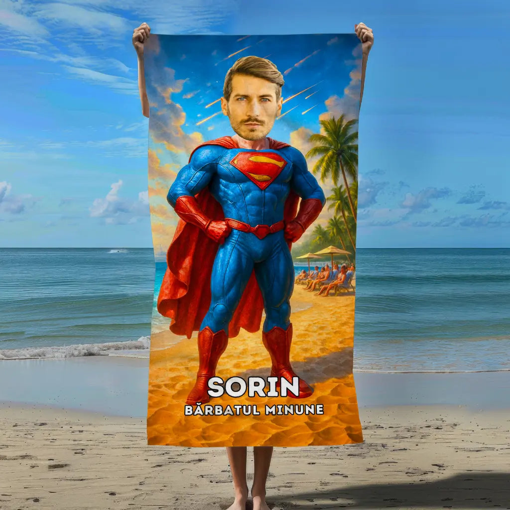 Superman - Prosop de Plajă cu Fața Ta