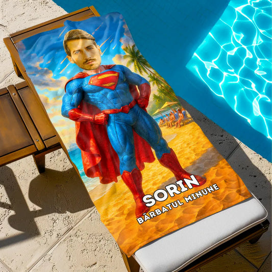 Superman - Prosop de Plajă cu Fața Ta