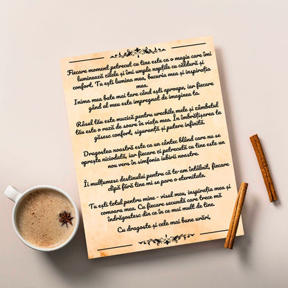 Papirus cu Mesaj de Dragoste