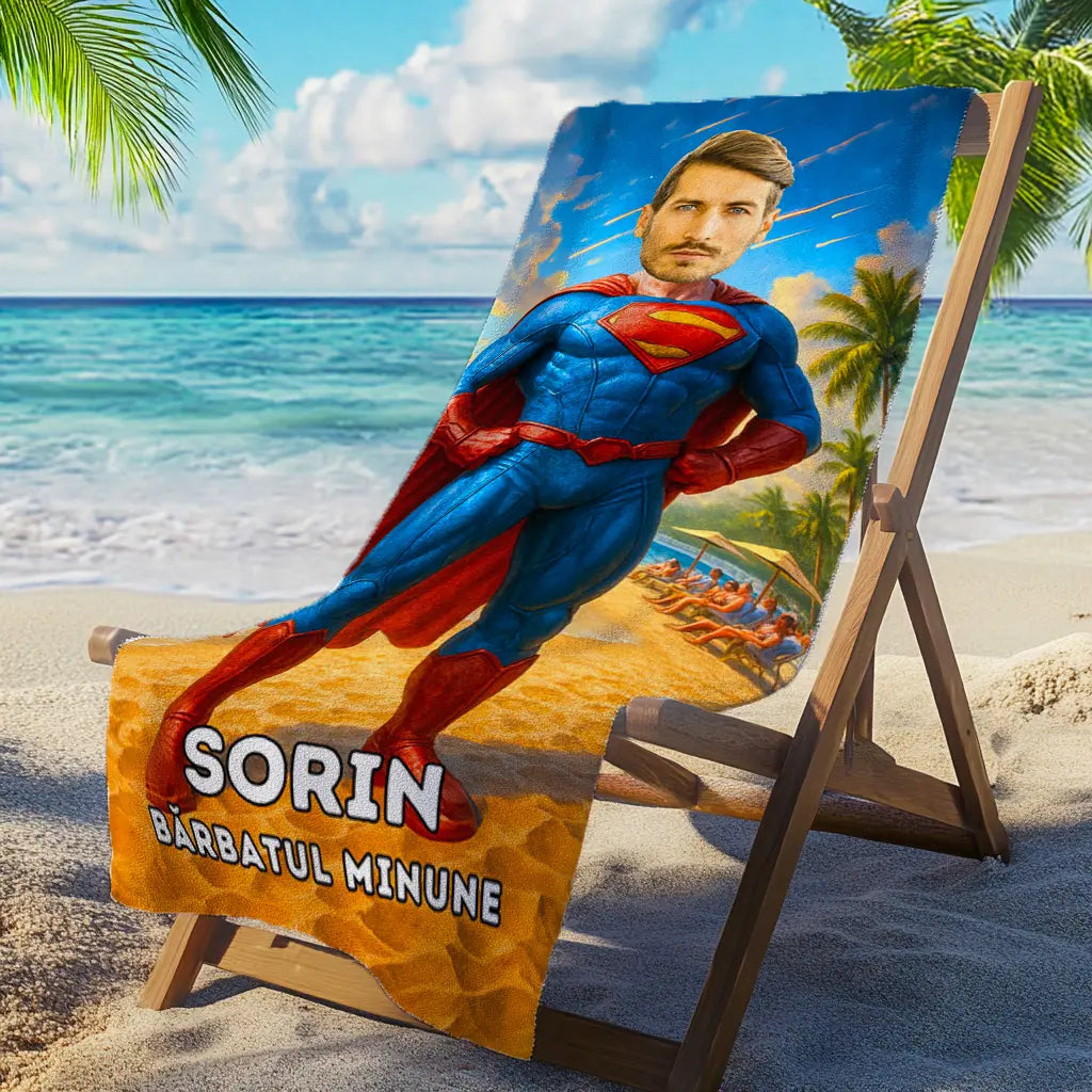 Superman - Prosop de Plajă cu Fața Ta